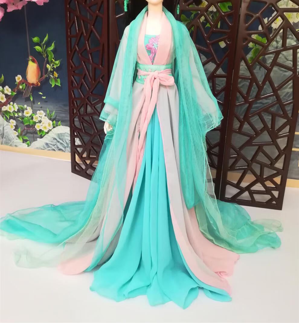 芭比娃娃的汉服手工新款自制古装娃娃衣服汉服古代宫廷三分四六分娃穿