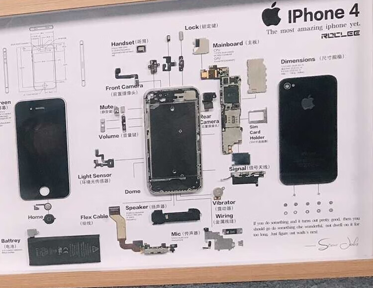 iphone苹果psp全系列展示标本分解背景图立体相框组合无配件黑色背景