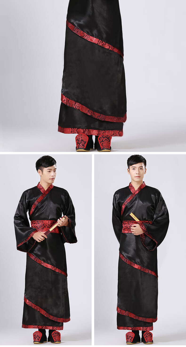 奥义驰新款古装服装男汉服男士曲裾臣子官服汉朝大臣书生汉服直裾深衣
