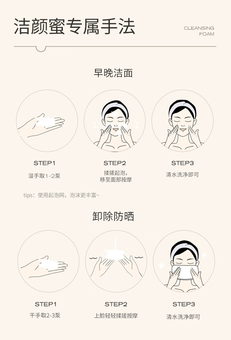 悦芙媞（Hapsode）洁颜蜜氨基酸洁面洗面奶深度清洁温和洗卸二合一 【推荐经典版】120ml
