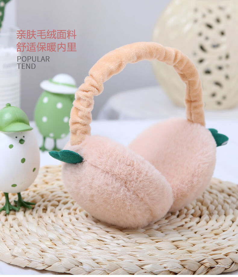 瓦卡吉诺冬季可爱创意汉堡卡通耳罩保暖男护耳捂耳包耳暖女折叠毛绒