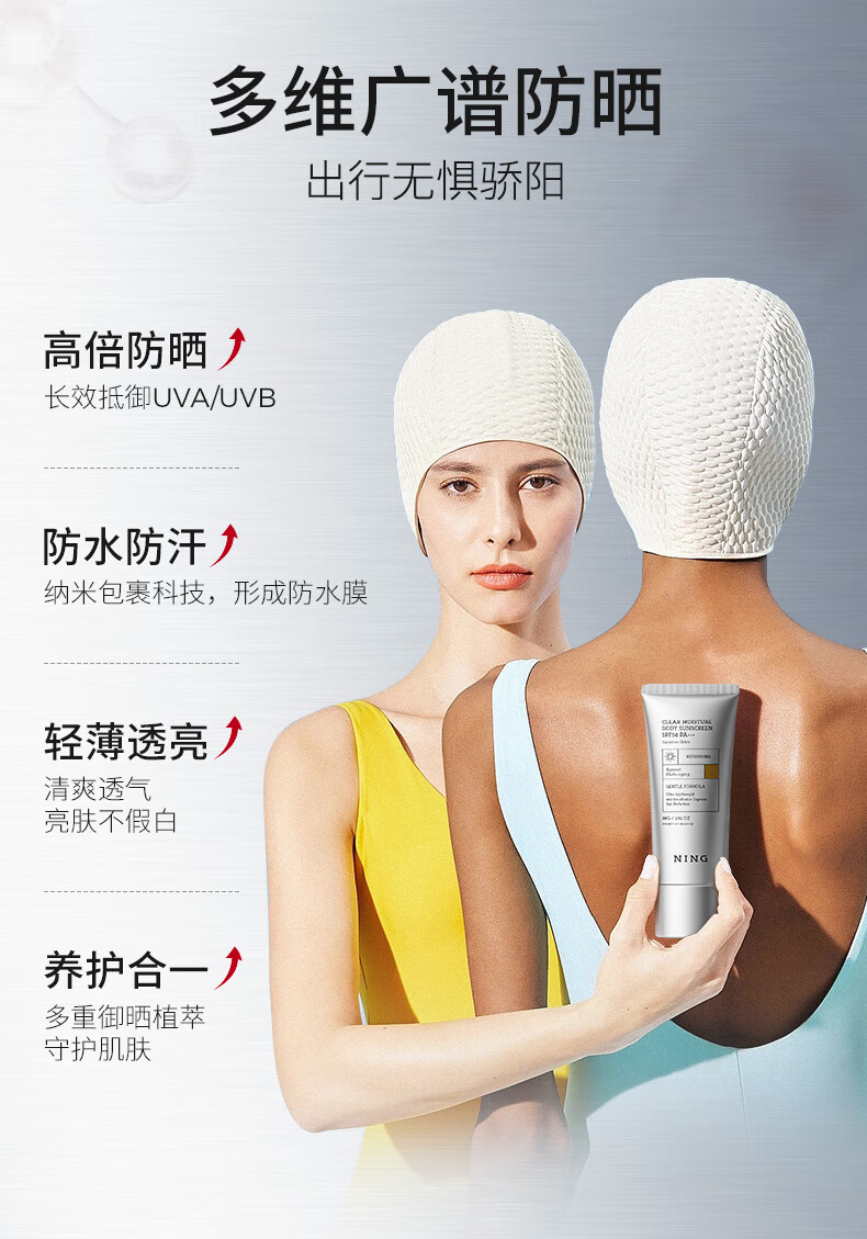ning新加坡进口高倍防晒霜军训户外美白隔离防水防汗持久防晒乳男女士 【物化双重防晒】防晒霜80g