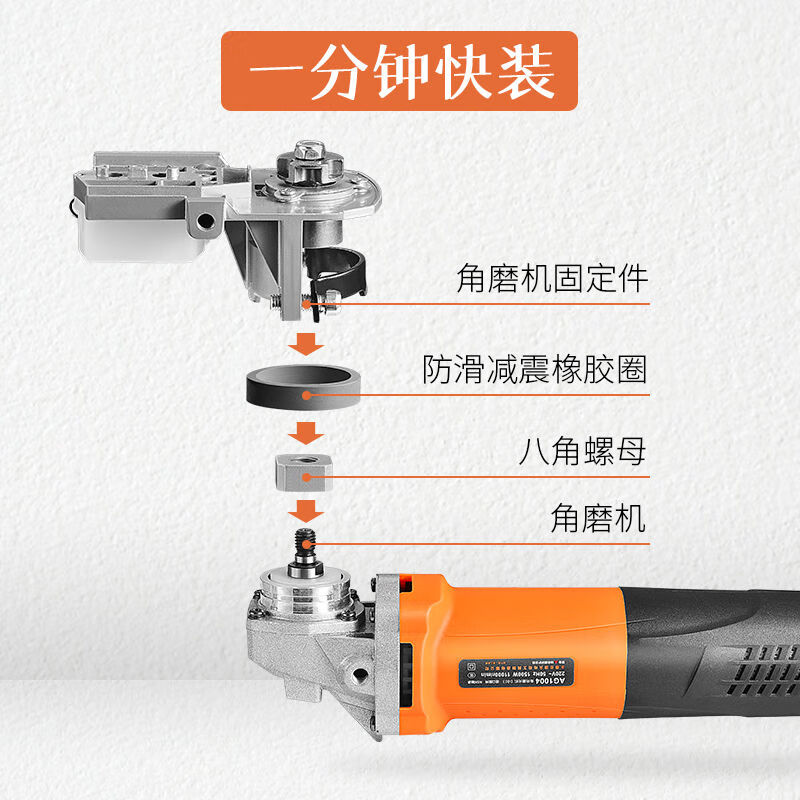 角磨机改电锯家用小型多功能电链锯伐木锯手磨机磨光机改装电链锯 一