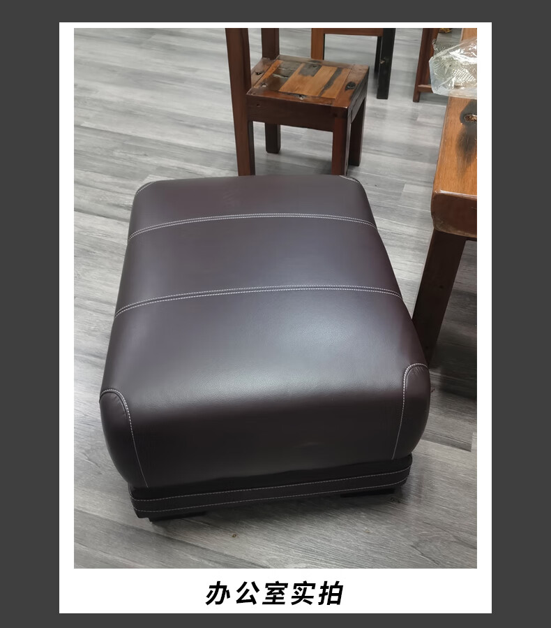友聊真皮沙发脚踏凳子牛皮客厅单个沙发凳现代简约正方形搁脚凳垫脚凳