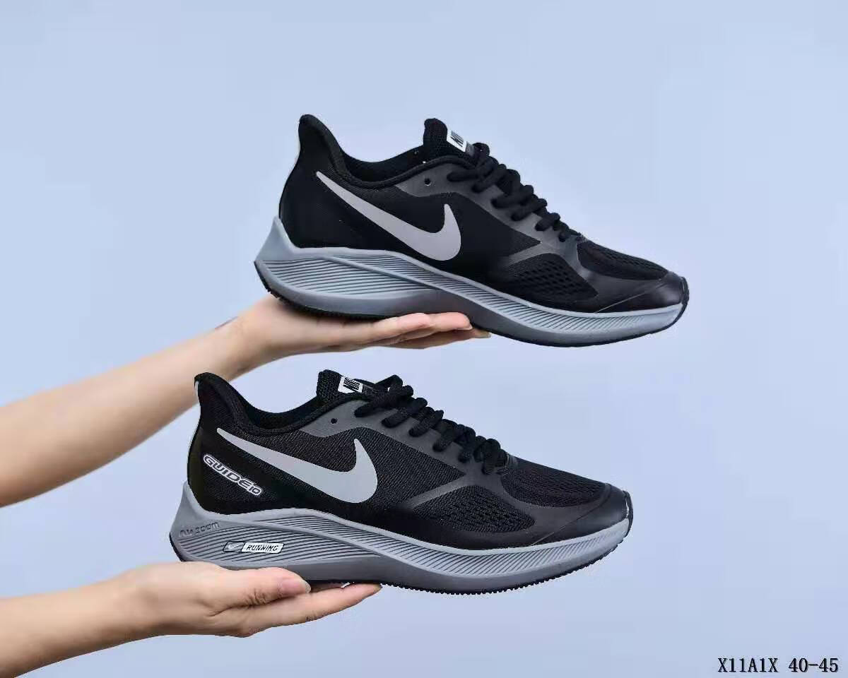 新款运动鞋登月7x男女鞋飞马跑步鞋气垫鞋休闲透气网纱轻便运动鞋7x黑