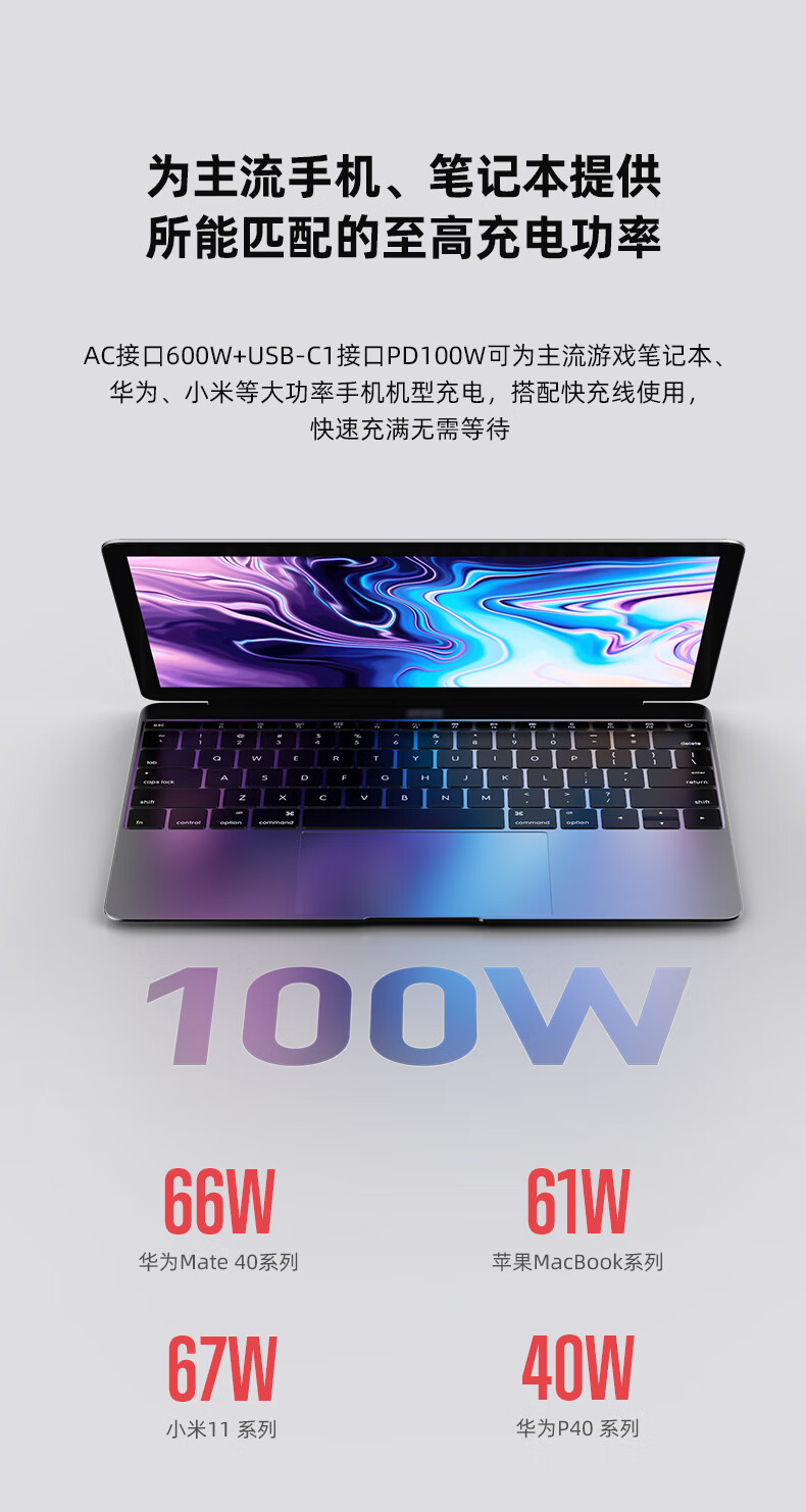 【磷酸铁锂】羽博户外电源700W大功率220v移动电源大容量应急家用车载电源笔记本电脑充电宝自驾露营 【614wh+PD100w】陨石黑