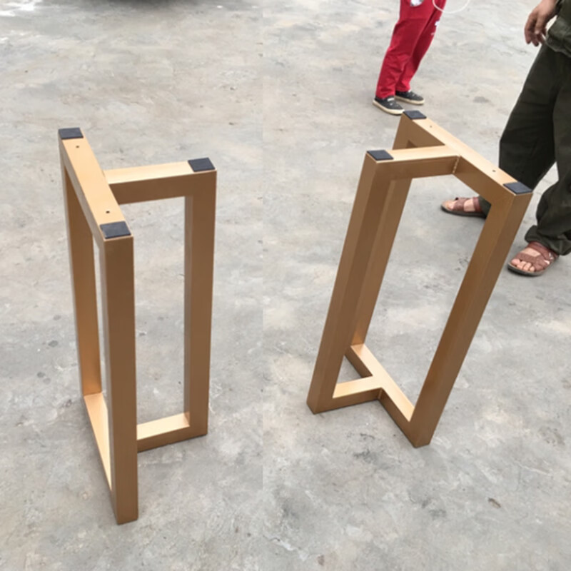 桌子腿支架铁艺桌腿支架大理石餐桌金属脚金色桌架办公桌腿餐台脚双v