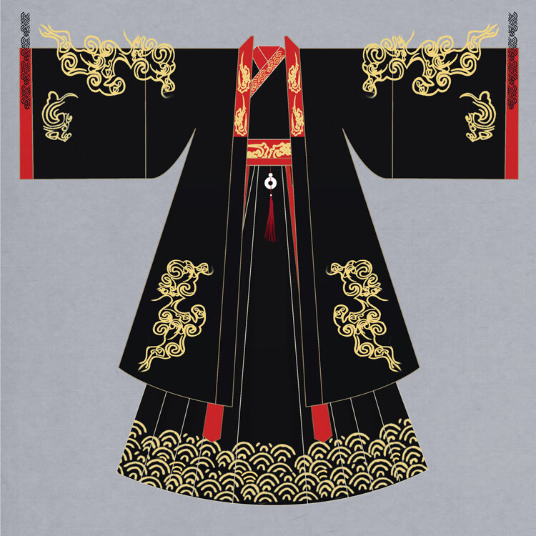 原创正品汉服男汉制云纹对襟大袖衫大码男装中国风传统日常汉服男女齐