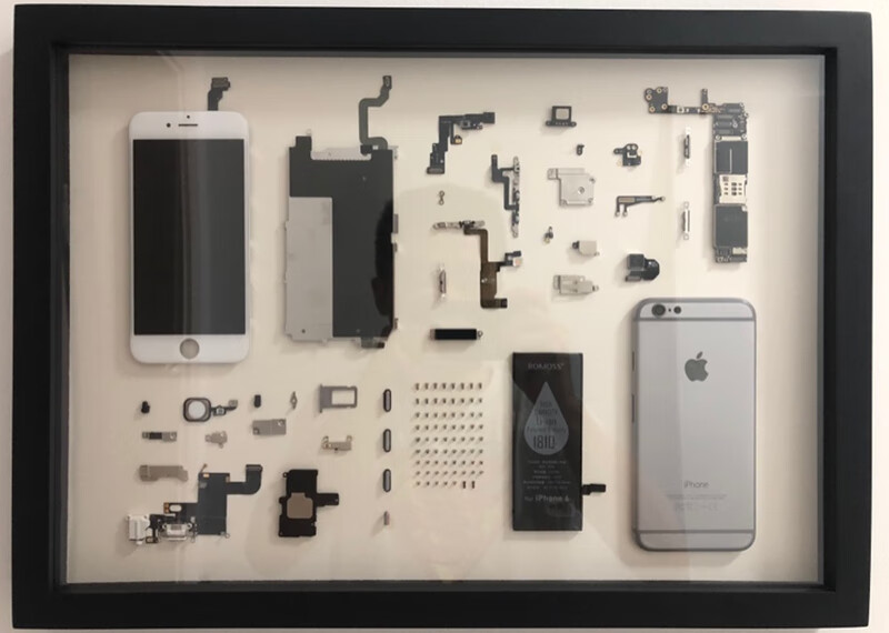 iphone手机拆机装裱相框实木手作框立体框标本框拆解木质装饰画框