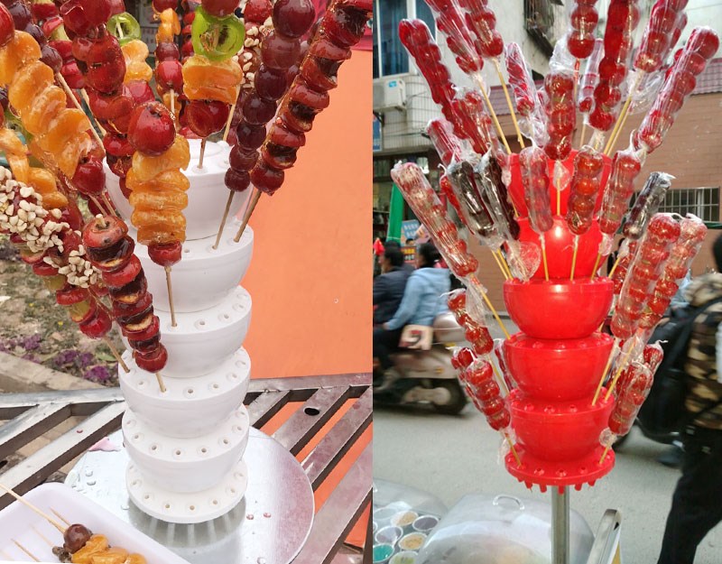 冰糖葫芦靶子薯塔架材质塑料 老北京糖葫芦柱子 架子插台 展示架 三