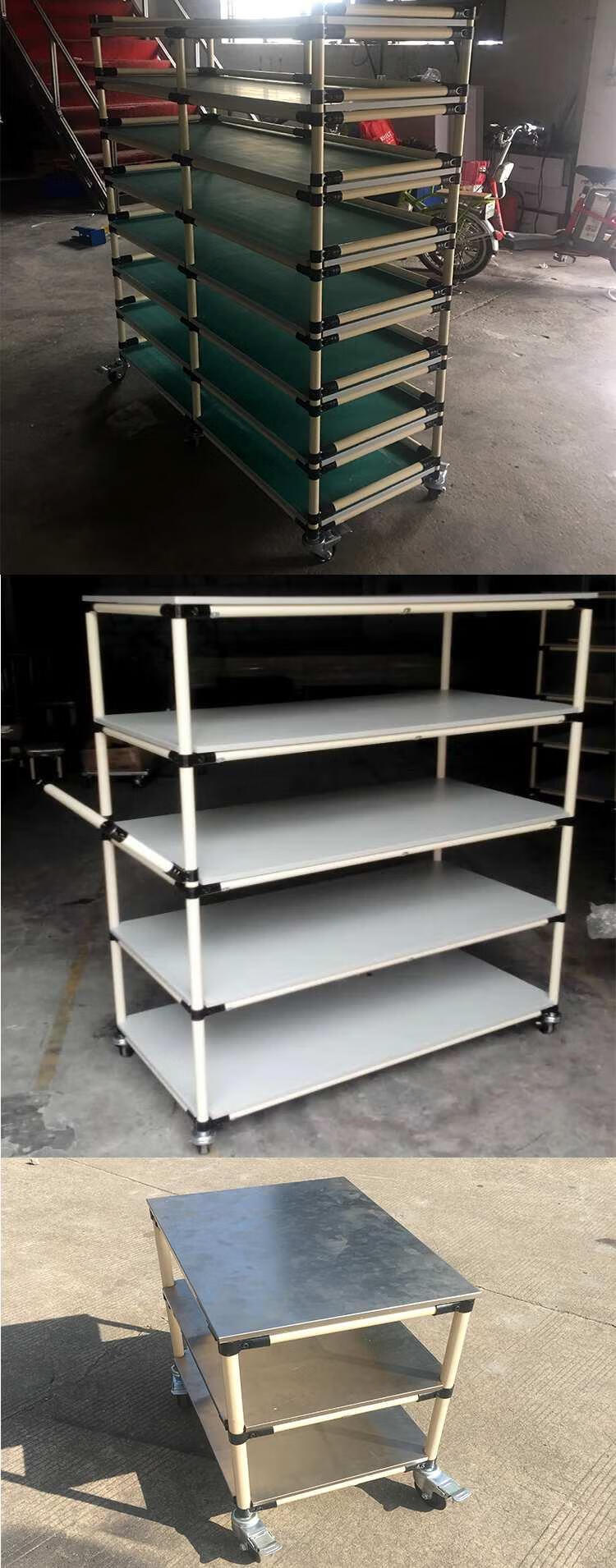 工具柜多层防静电周转车物料架工具车推车多功能精益管货架多层车间