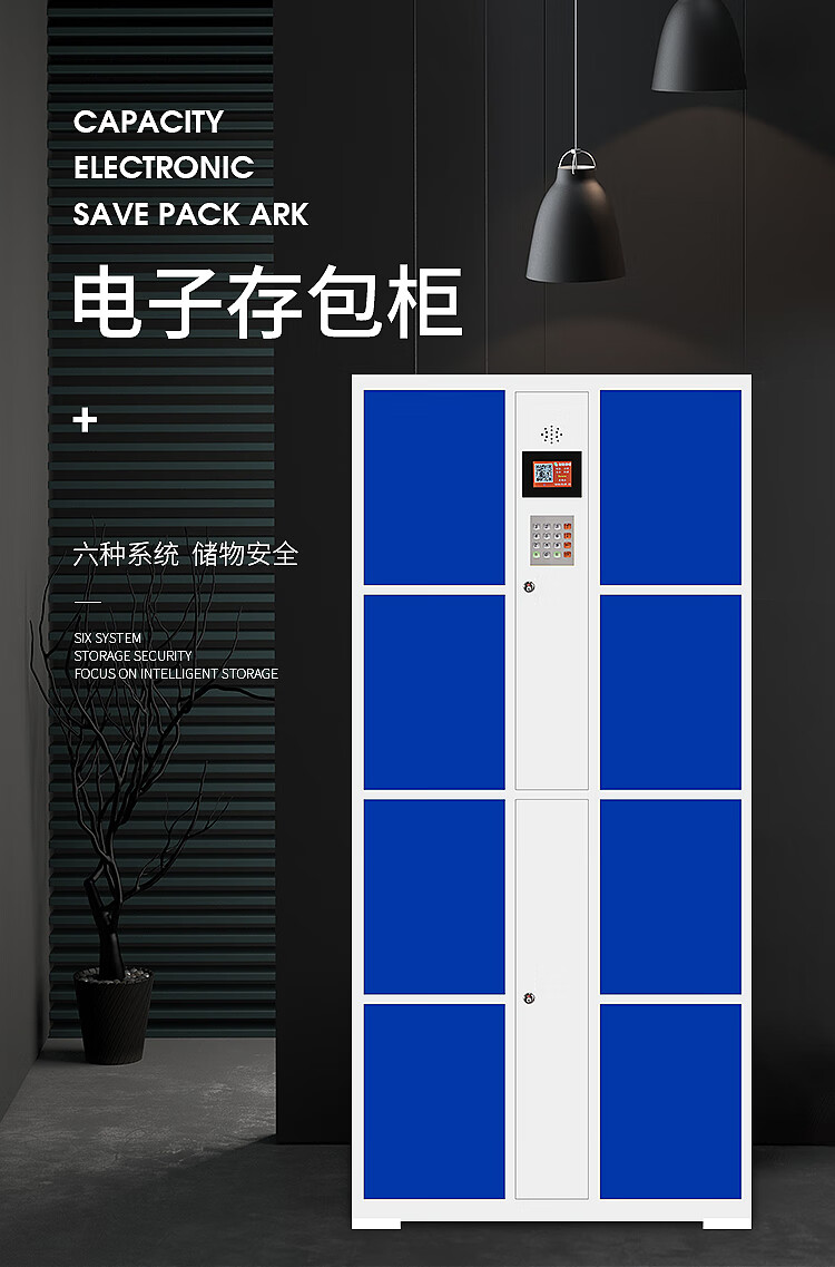 永苒 超市电子存包柜商场智能储物柜条码柜指纹微信人脸识别手机寄存柜多种颜色可定制 24门存包柜(颜色自选) 红外条码型