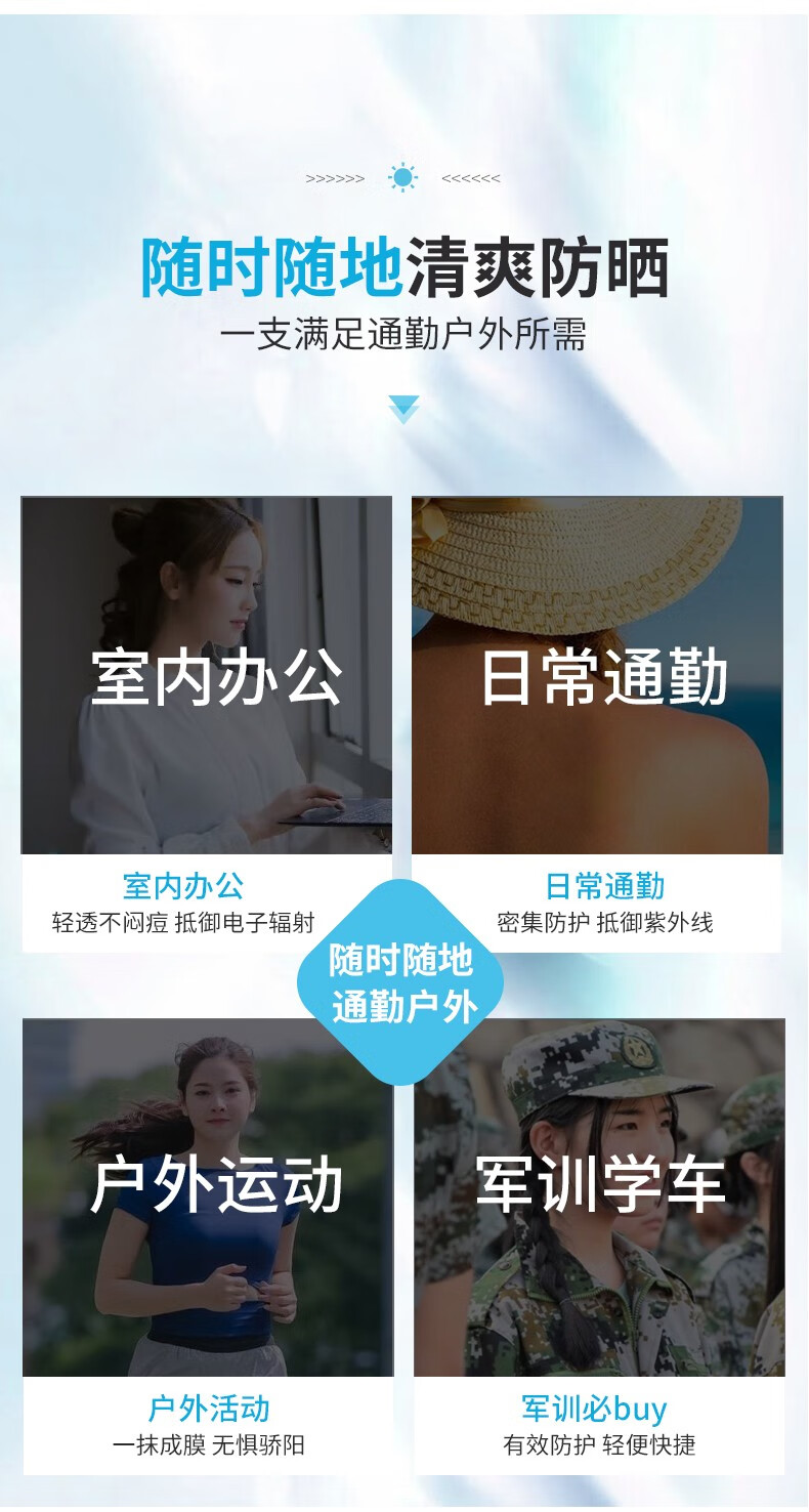 德德维芙（DETVFO）防晒霜乳SPF50+PA+++50g双重保湿防晒长效持久清爽防晒伤晒黑 防晒霜*2瓶50G