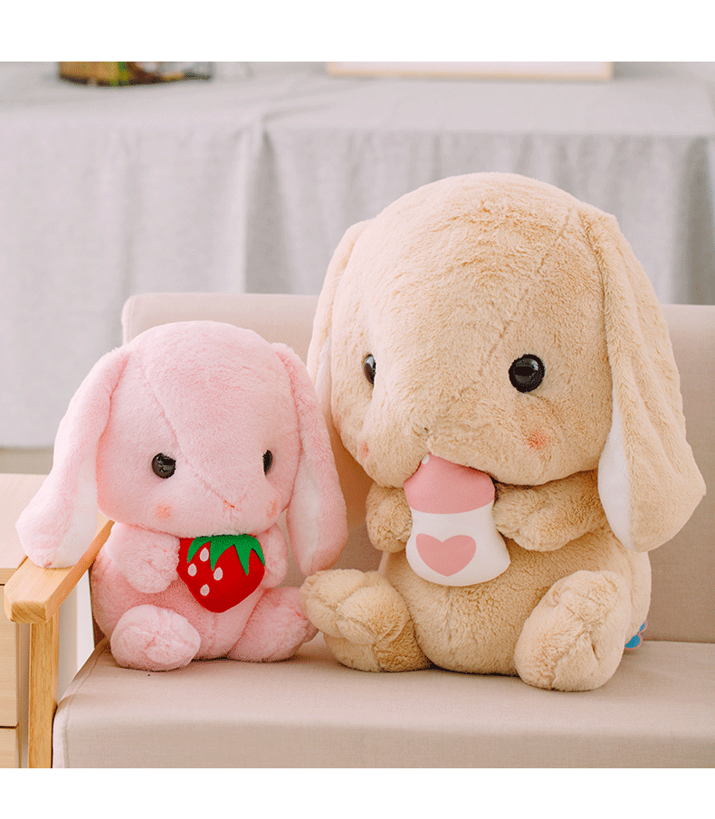 毛绒玩具网红玩偶布娃娃抱枕粉色公主兔 白色四叶草 32厘米【可爱款】