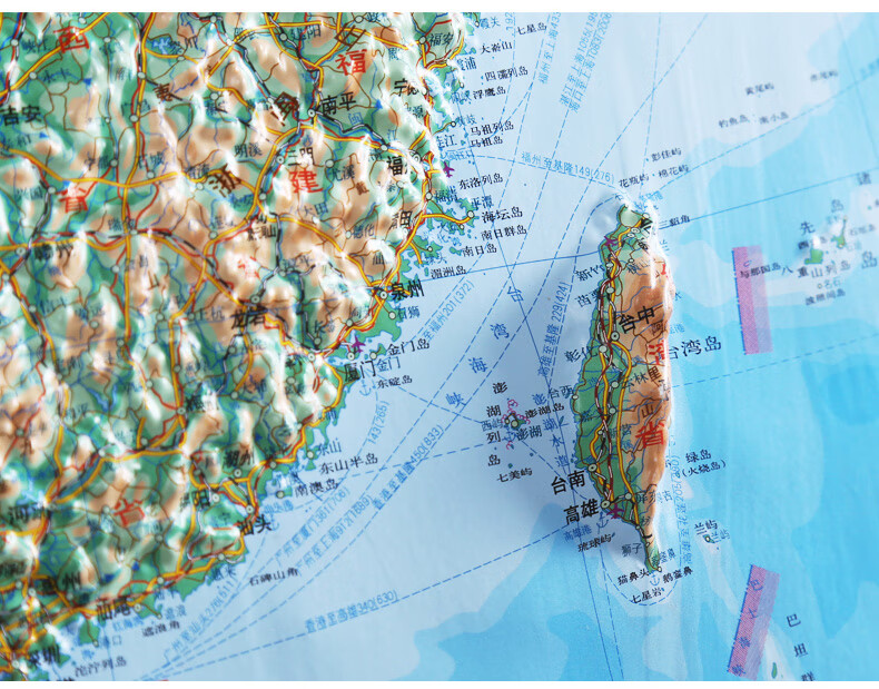 图可图3d凹凸立体中国地形图世界地形图沙盘客厅办公装饰画1108米中国