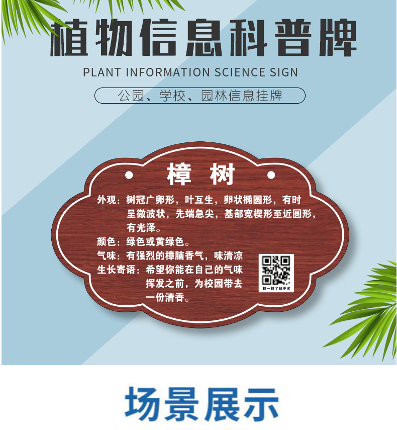 树牌挂牌学校公园不锈钢插地牌子植物绿化信息牌铭牌树木介绍标识牌