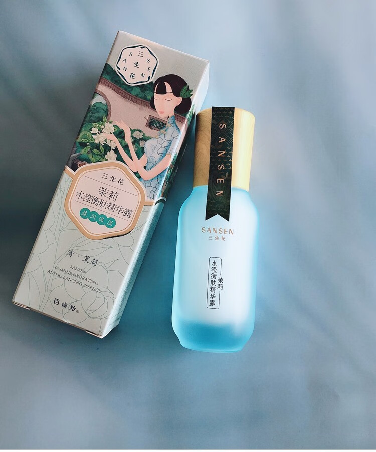 三生花百雀羚精华露 补水保湿嫩滑细致 清爽易吸收精华液学生女 水滢衡肤精华露30ml