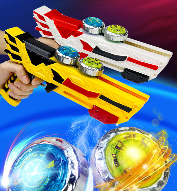 魔幻陀螺4双核连发引擎儿童男孩发射新款玩具2发光合金陀螺枪对战