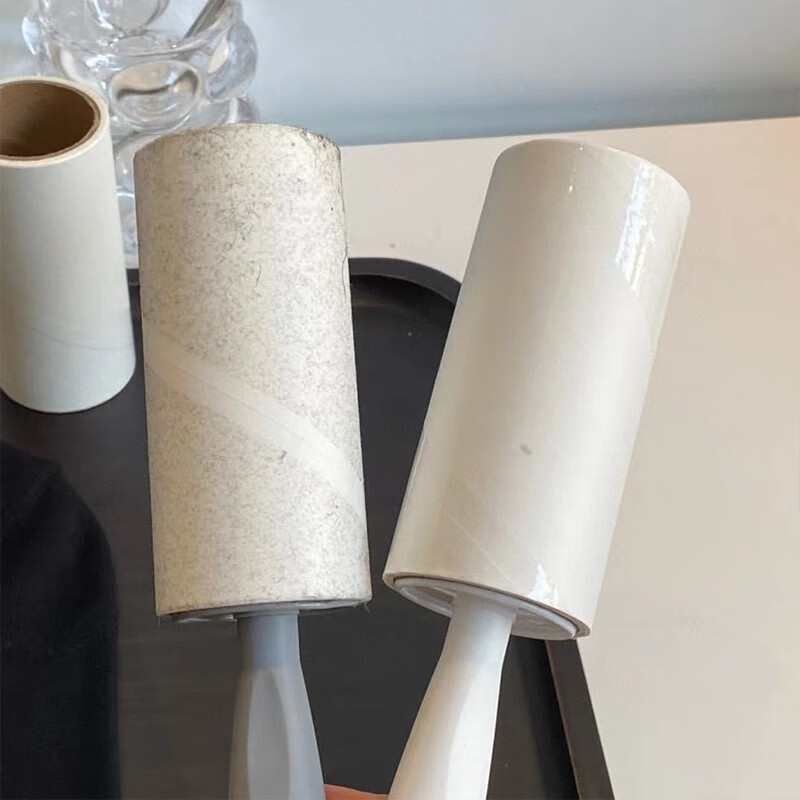 灰妮子粘毛器粘尘纸可撕式衣服除毛刷除尘滚筒沾其他美妆工具 【1手柄+6卷纸】
