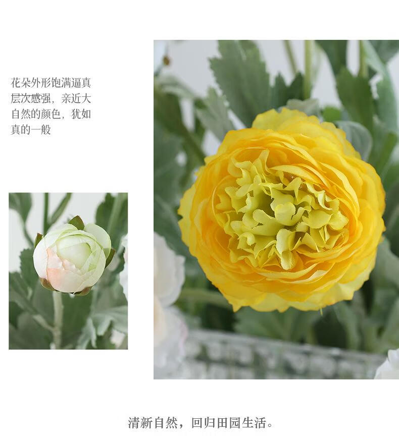 11，陌花格陌花格高耑洋牡丹倣真花植羢3頭露蓮花 家居裝飾擺件假花倣真 粉紫（1支裝）