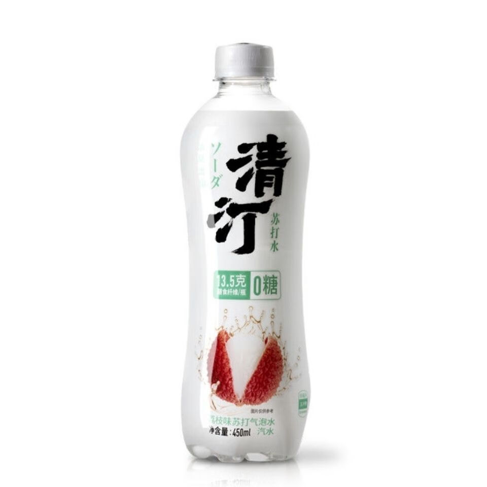 清汀气泡水450ml5瓶清泉出山清汀白桃青提荔枝茶枝橘香草味苏打气泡水