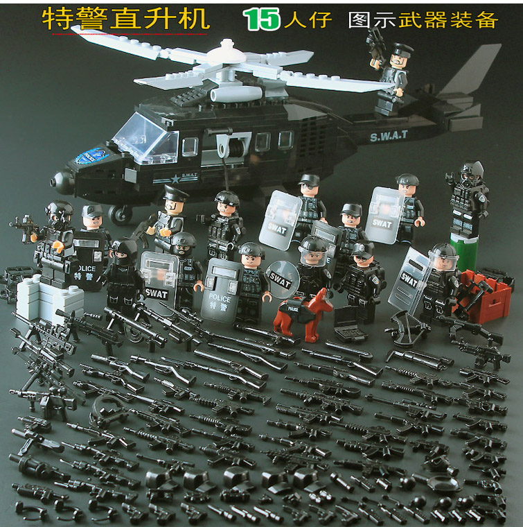 兼容乐高海军陆战队人仔战舰中国陆军基地军人特种兵空军军事小人积木