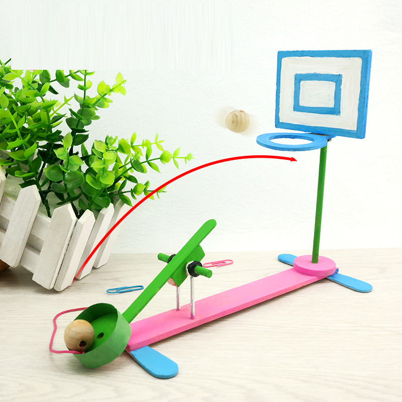 儿童科技手工小制作发明diy材料益智玩具创意投篮器小瓶胶颜料画笔