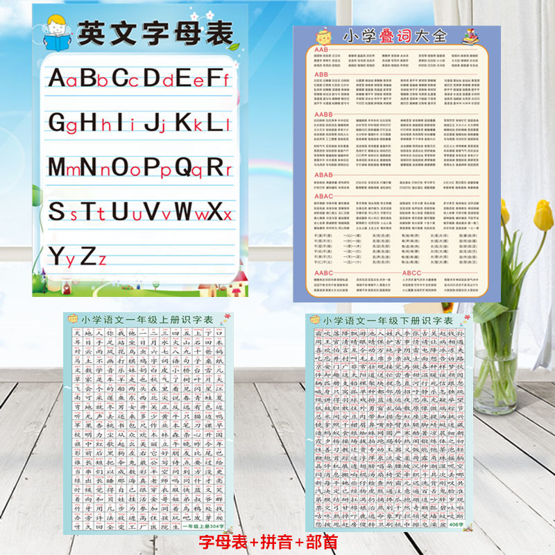 26个英文字母表墙贴小学生二十六个大小写字母表挂图一年级拼音表【2