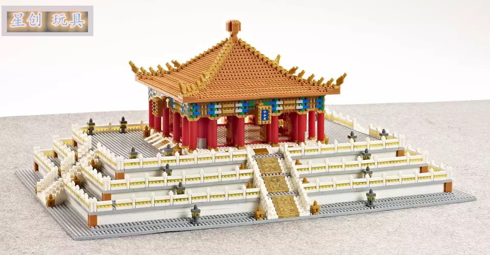 【兼容乐高】中国风建筑故宫太和殿微颗粒拼装成年高难度立体拼图模型