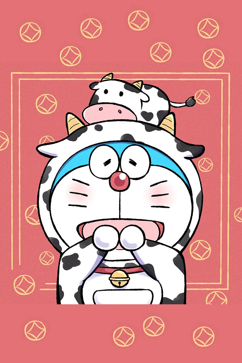 机器猫短袖哆啦a梦联名t恤牛年本命年限定2021新年男女装拜年衣服粉色