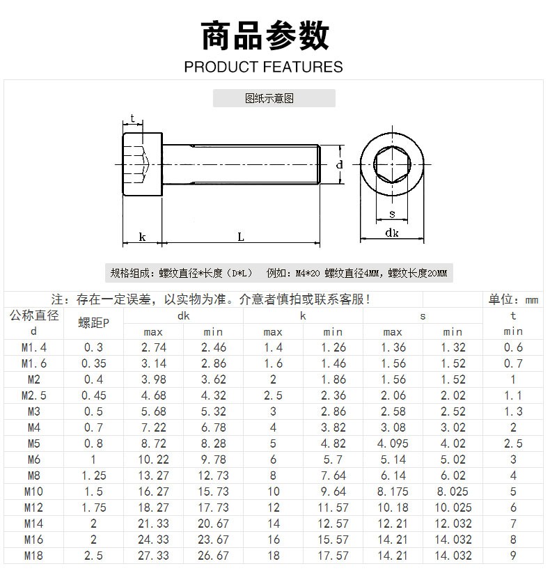 佰瑞特 【m5 m6】304不锈钢杯头内六角螺栓螺丝螺母垫片套装大全螺杆