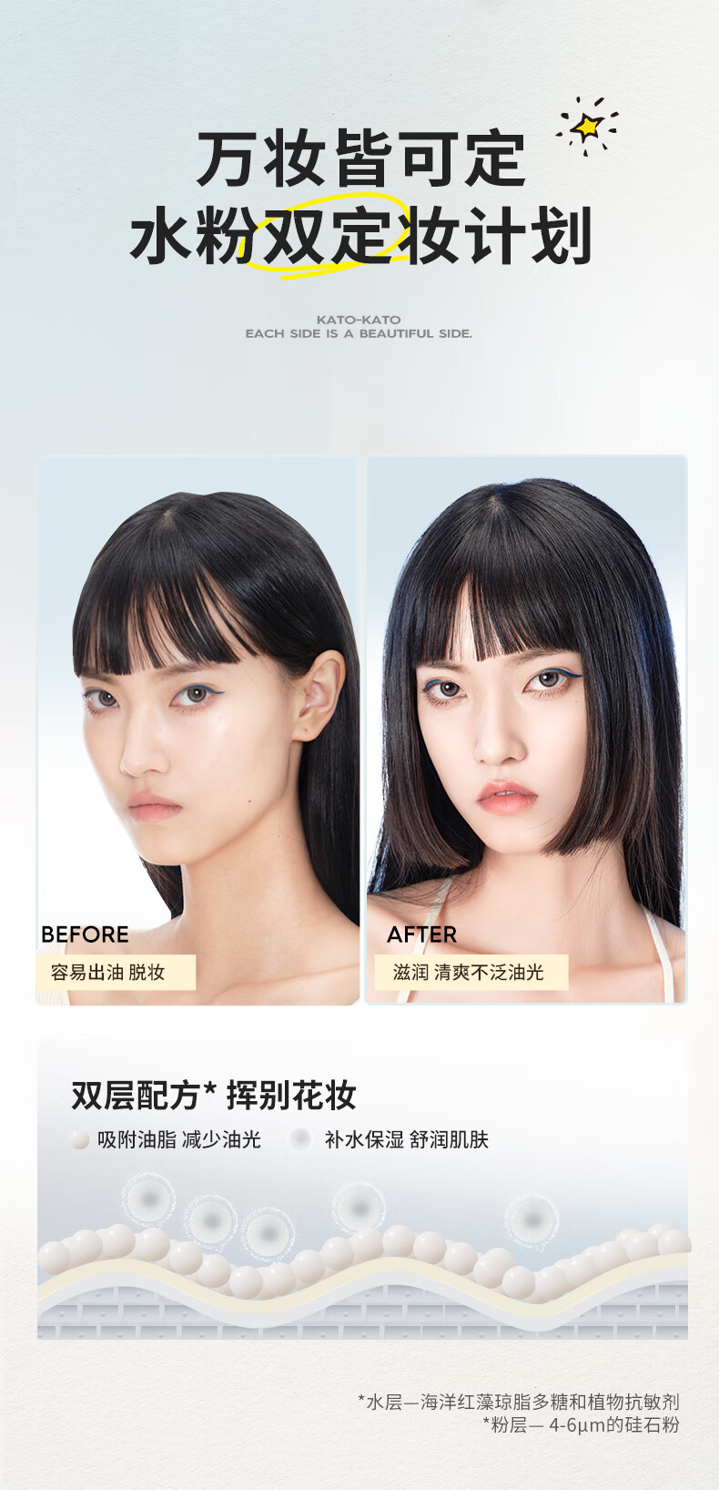 KATO-KATO 不二兔联名彩色散粉定妆散粉蜜粉面纱定妆喷雾控油遮瑕不脱妆 【联名散粉】紫色的7g