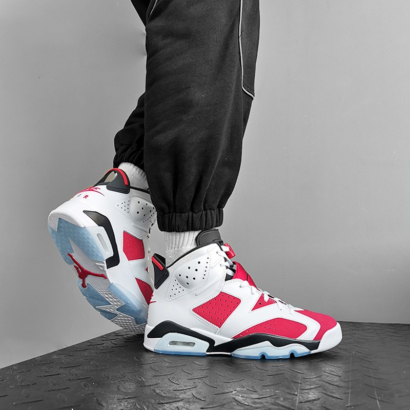 耐克nike男女鞋air jordan 6 aj6乔6黑红6高帮19复刻篮球鞋384664-060