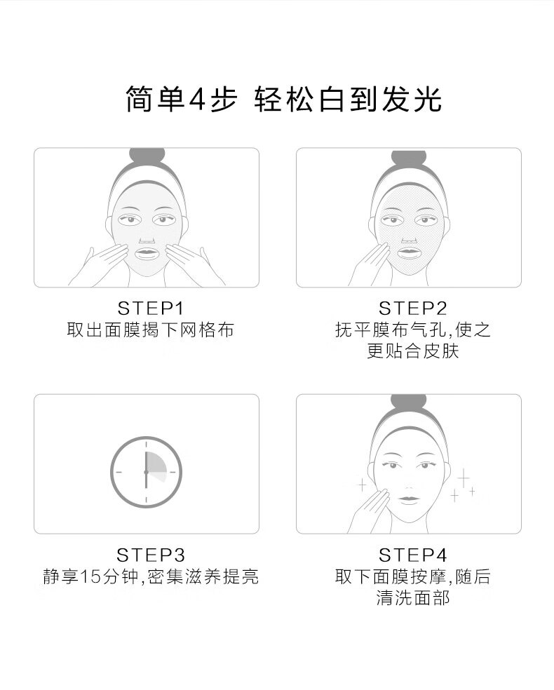 HomeFacialPro熊果苷美白淡斑面膜5片 HFP补水保湿祛黄提亮肤色面膜 10盒囤货装