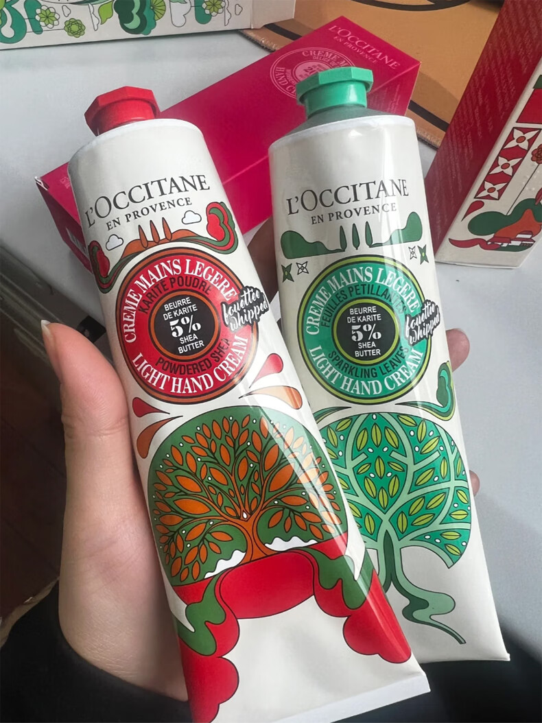 欧舒丹（L'OCCITANE）2023冬日限定护手霜套装身体乳沐浴露乳木果晨光叶语日落琥珀 晨光叶语150ml+日落琥珀150mlml