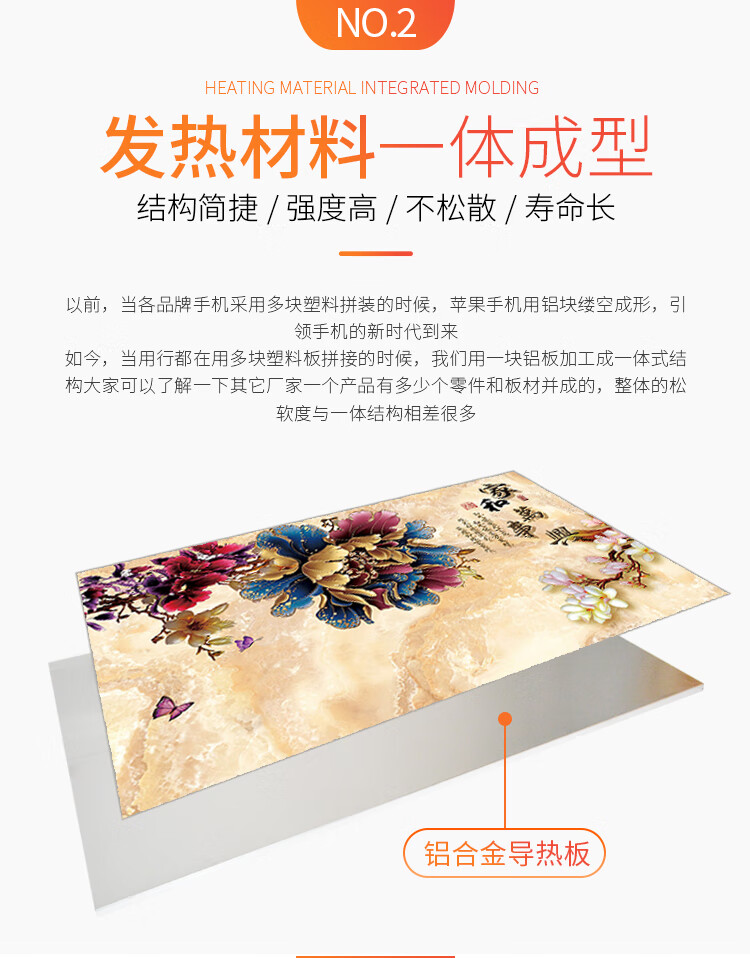 嘉恒昌墙暖壁画壁挂式电热板取暖器家用节能省电暖画速热发财麋鹿