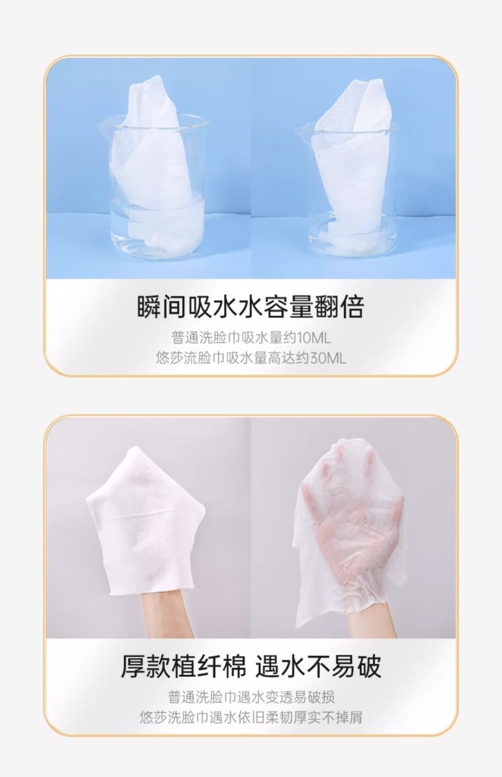 拉美拉洗脸巾一次性珍珠纹擦脸巾便携不掉屑洁面巾纯棉卸妆棉片干湿两用 128抽珍珠纹（共3包）