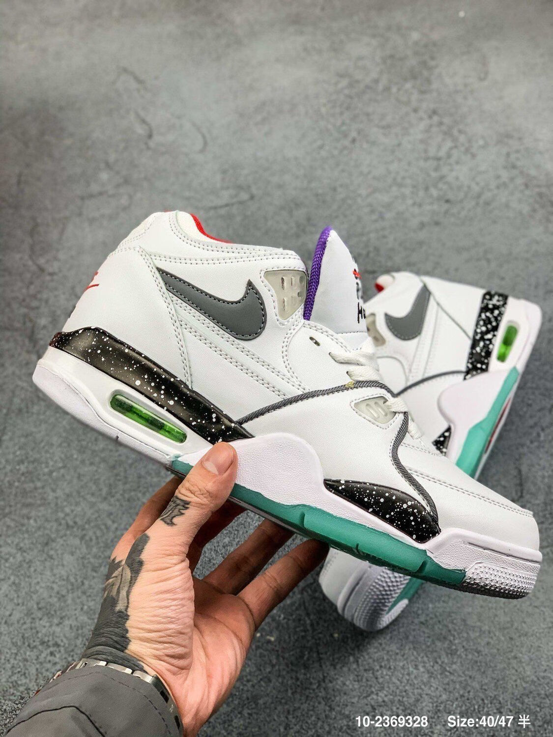 新款air flight89 aj4兄弟款白镭射夜光西雅图洛克男子运动篮球鞋 白