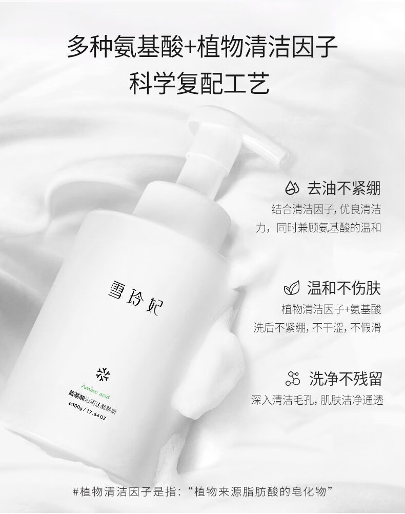 雪玲妃（SNEFE） 氨基酸泡沫慕斯洗面奶深入清洁毛孔学生女男士绵密泡沫一按出泡