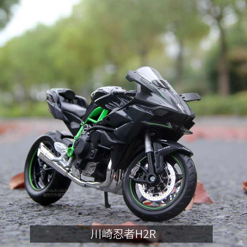 仿真模型车载摆件川崎zx10r6r忍者机车男生礼物川崎zx6r红色摩托车