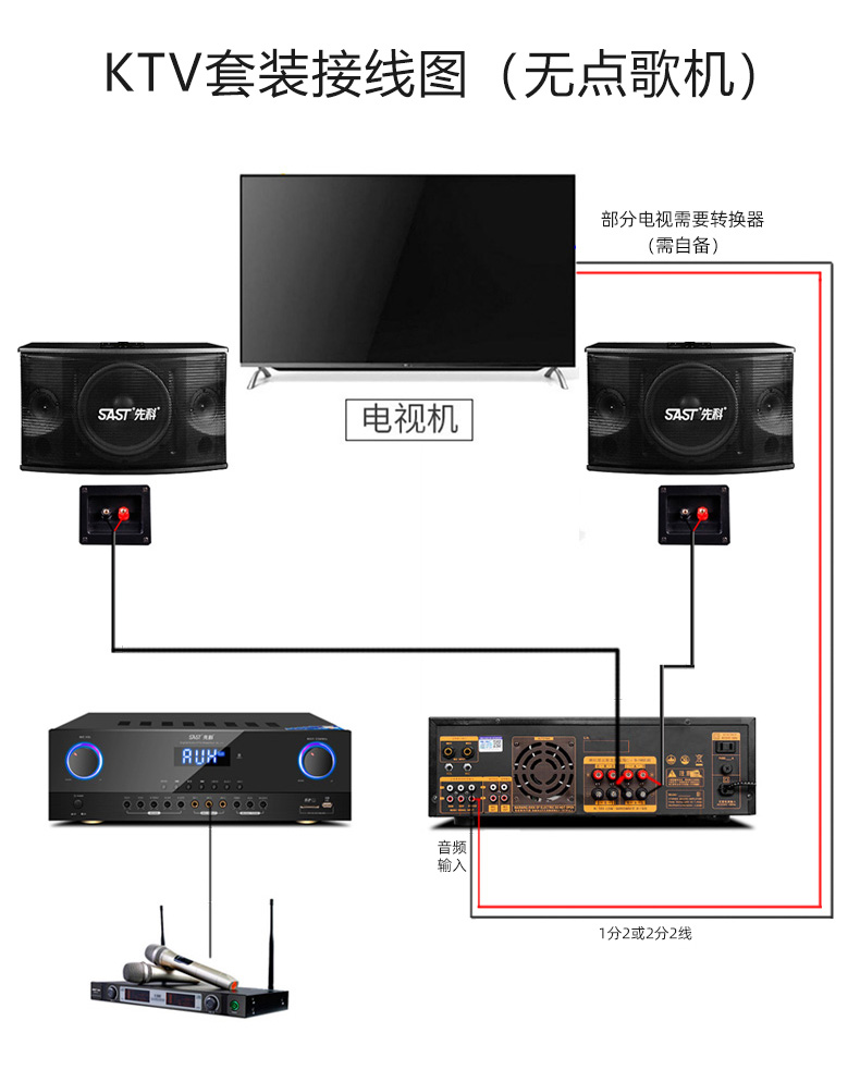 先科家庭ktv音响套装全套音箱功放家用点歌机k歌套装触摸屏一体机客厅