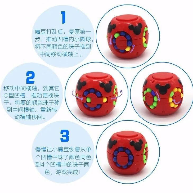 抖音成人减压神器儿童脑力开发汉堡魔方玩具手指陀螺小魔豆 汉堡魔方