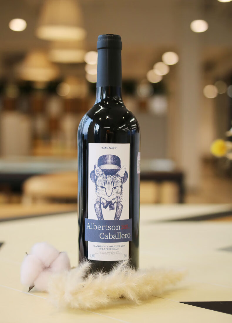 西班牙进口红酒绅士猫干红葡萄酒丹魄西拉混酿日常餐酒轻松易饮绅士猫