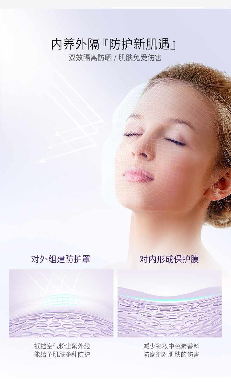 德妃（DERMAFIRM） 紫苏隔离霜防晒妆前乳遮瑕干皮素颜霜隐形韩国定妆修饰 40g