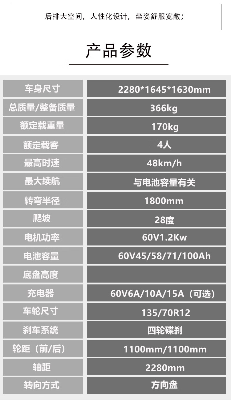 10，NLIGHT大陽款新能S8四輪電動汽車城市休閑代步車接送孩子四輪碟刹可裝制冷座椅高眡線好 珍珠白 鋰電池60V170Ah（一組）