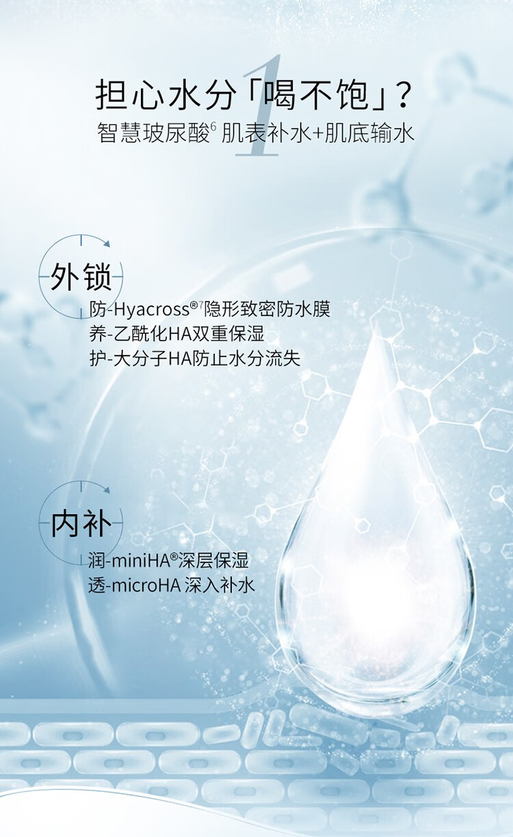 润百颜玻尿酸水润保湿面膜密集补水保湿贴片面膜护肤品女 玻尿酸水润保湿面膜10片