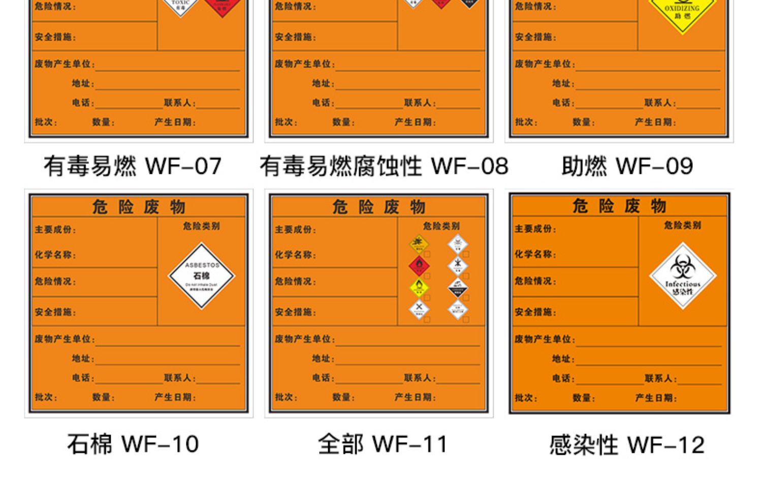 危废间标识牌危险废物全套物储存品标志贴纸固废警示环保暂存库化学