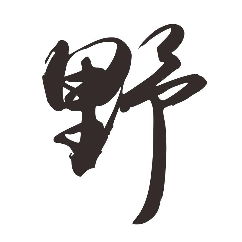 野字车贴创意个性文字改装饰汽车车身贴纸画 野【25*30厘米】黑色 一