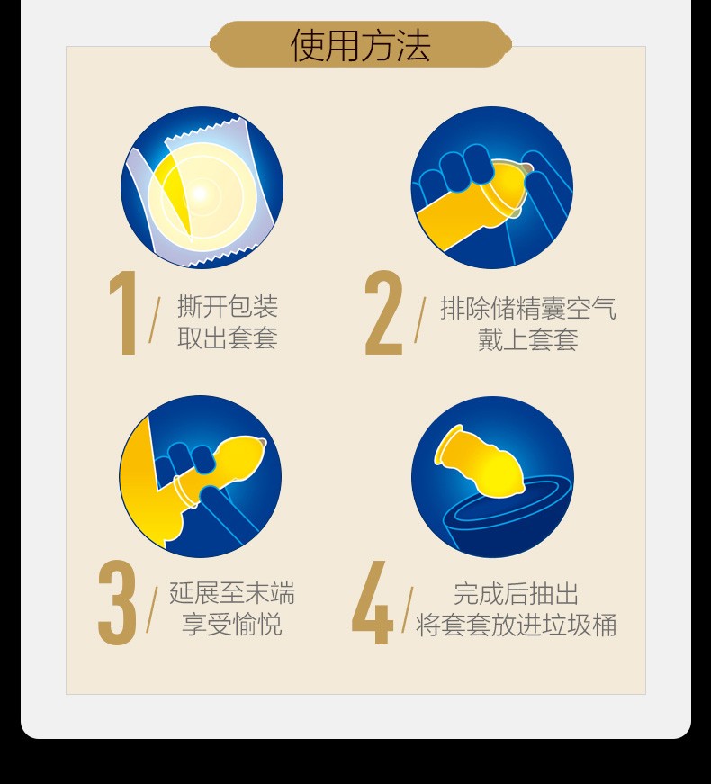 杰士邦喷剂避孕套颗粒紧型超薄延时喷剂狼牙套带刺套装 黄金持久6 三