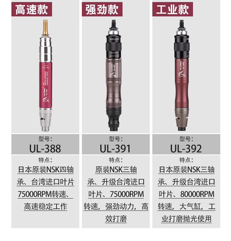 气动风磨笔小型高速气动打磨机毛刺修边雕刻抛光机工具气磨 ul-268